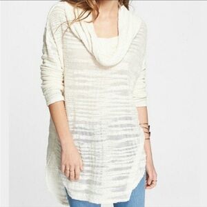 Free people White Knit Cowl Neck Sweater